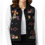 Dress Barn Vintage Black Harvest Whimsical Vest Size Large Photo 2