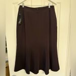 Louben of Canada Dark Brown Women's Midi Skirt Fully Lined Bottom Flare Black Size 10 Photo 3