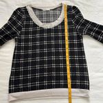Axes Femme Black & white plaid long sleeve top with lace trim Size medium Photo 5
