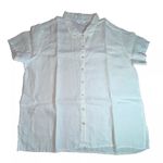 Fresh Produce  shirt woman’s Xl White linen button Up top coastal casual comfy Photo 0