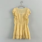 Love Shack Fancy  Darryl Lace Trim Pale Yellow Flutter Sleeve Ruffle Mini Dress Photo 4