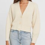 A New Day Womenโs Small Cream Button Up Knit Cardigan Sweater Long Sleeve Cozy Photo 0