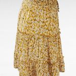 Alelly Mustard FloralHigh Waist Ruffle Mini Skirt Size Medium Photo 3
