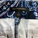 Banana Republic  Women's Shorts Sz 4 Blue Purple Paisley Flat Front 3" Inseam Photo 6
