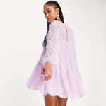 ASOS  DESIGN Lilac Purple Fluffy Tiered Mini Dress Photo 1