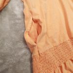 Free People  Beach Smock Hem Cover Up Dress Orange size Small Ruffle Hem Photo 3