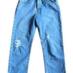 Carmar Capri Jeans Size 30 Distressed Oversized Straight Leg High Rise Light Blue Photo 0