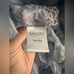 Revolve SALONI Thea Ruffled Floral Print Silk Crepon Mini Dress in Blue Sz‎ S Photo 5