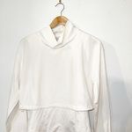 Athleta whistler hybrid mock neck long sleeve top w/ thumb holes magnolia white Photo 1