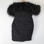 Rachel Gilbert Zion Mini Dress in Black with Feather Trim Size US 4 Photo 7