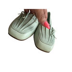 Enzo Angiolini Light Green Seashell Leather Loafers Flats Size 5.5 Photo 6