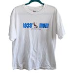 🎓 Soccer Mom White Graphic Short Sleeve Tee Shirt Size L Photo 0