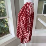 SheIn Red White Boho Tie Dye Drapey Kimono V Neck Barrel Sleeve Top Sz Large Photo 2