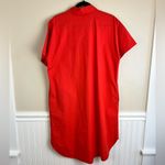 Eileen Fisher  Orange Classic Collar Cotton Poplin Shirt Dress Hi-lo size Medium Photo 13