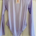 Savagexfenty NWT Savage x Fenty Purple Sheer Long Sleeve Open Back Bodysuit L Photo 0