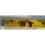 None Vintage Gold Tone Wood Bead Dangle Earrings Hooks Natural Boho Earthy 3" Photo 3