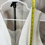 None White Plunging Vneck Pants Jumpsuit Size Large Photo 4