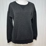 American Eagle  Outfitters Black Metallic Pullover Top Long Sleeve Slit‎ Sides M Photo 1