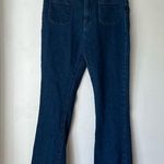 Princess Polly  Organic Dalta Mid Rise Dark Wash Denim Flare Jeans 8 Photo 4