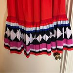 Kate Spade  New York, Geo Border Printed Pleated Dress, Red Strapless, Flowy, 6 Photo 5