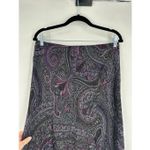 CHAPS Vintage Y2K Black Purple Floral Midi Skirt Size M Goth Witchy Whimsical Photo 8