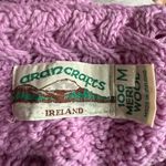 Aran Crafts Women’s Sz Medium Cardigan Merino Wool Purple Button Front Photo 2