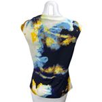 DKNY  Multicolor Sleeveless Abstract Tie Dye Zip Shoulder Boat Neck Blouse Top XS Photo 1