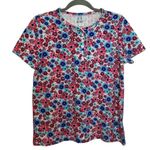 Blair  Floral Burst Pointelle Henley Tee Photo 1