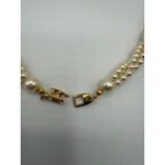 VTG Napier Women Double Faux Elegant Pearl and Gold Beaded Necklace Quiet Luxury White Photo 2