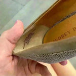 Audrey Brooke  Daphne Khaki Tan Brown Leather Lizard Print Wedge Heel Shoe Sz 9 Photo 7
