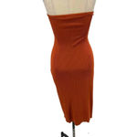 Cult Gaia Rust Orange Strapless Knit Twist Front Midi Dress Side Slit Size XS Photo 9