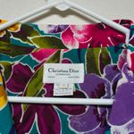 Christian Dior Vintage 70's Floral Rayon Button Up sz 8 Vacation Beach Resort Photo 1