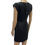 Bebop  Black Leather Look Cap Sleeve Zip Back Stretch Mini Dress Size Large Photo 4