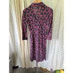 Diane Von Furstenberg  DVF 100% Silk Colorful V-Neck Collar Duenne Dress 6 Photo 3