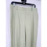 Rachel Zoe  Womens Large Wide Leg Crop Pants Green Mid Rise Pull On Coastal Flowy Photo 1