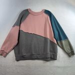Wild Fable  XXL Crew Neck Pullover Sweatshirt Patchwork Seams Boho Oversized Photo 2