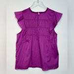 Rails Filomena Berry Purple Cotton Ruffle Sleeve Top Shirt Blouse Photo 4