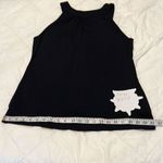 Willi Smith  szS black sleeveless top with bling around neck & band on bottom EUC Photo 6