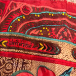 Oscar de la Renta VINTAGE  Scarf silk red and brown Photo 2