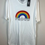 Eighty Eight Rainbow Proud Crew Neck T-Shirt White Short Sleeve Embroidered NEW Adult Medium Photo 0