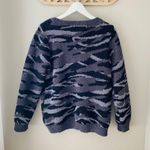 Barefoot Dreams  Camo Pullover Sweater Black/Gray Sz Medium Photo 5