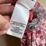 Lucky Brand Lucky‎ Brand Women's Floral Print Sleeveless Top Red Pink Ruffle Trim L Photo 5