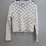 VTG Hunters Run Crochet Flower Cardigan Sweater Cream Size L Cottagecore Peasant White Size L Photo 2