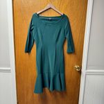 Chiara Boni  La Petite Robe 3/4 Sleeve Dress Ruffle Hem Green Teal IT 50 US 14 Photo 10