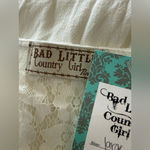 NWT Bad Little Country Girl Cotton Linen Lace Shift Dress Size Large White Photo 3