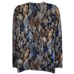 Gerard Darel Wool Cardigan Twinset Snakeskin Print Knit Blue Brown Size 2 Photo 3