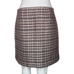 Loft Skirt Womens 2 Green Purple Tweed Pencil Straight Mini Skirt Casual Office Photo 3