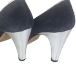LK Bennett L. K. Bennett Size 7.5 black platform heels Suede black silver 4" Photo 3