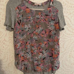 Rebecca Taylor Floral Print 100% Silk Short Sleeve Top Photo 0