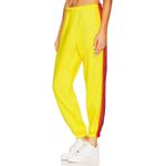 Aviator Nation 5 Stripe Sweatshirt & Sweatpants Lemon Yellow Womens Size XS Photo 7